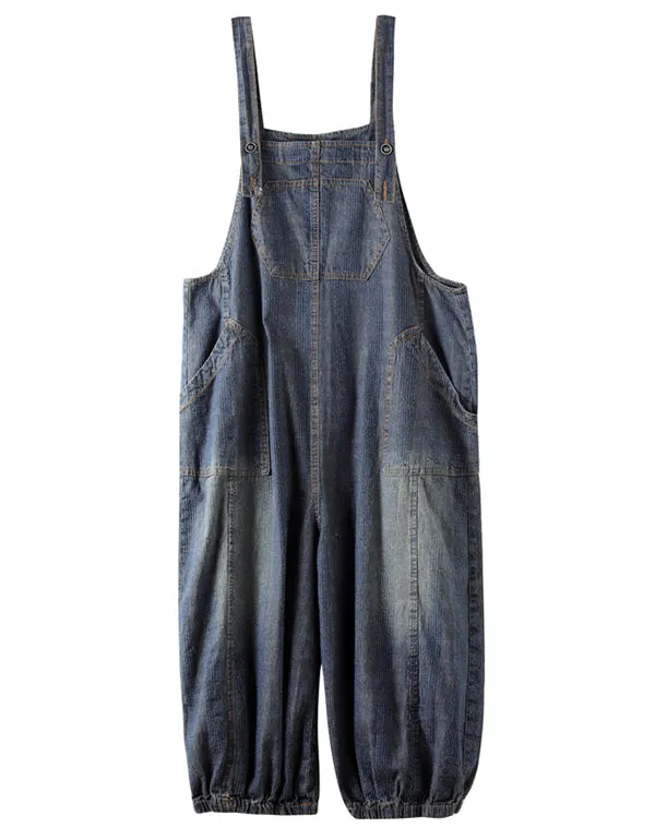 Loose Stitching Loose Denim Overalls Jumpsuits